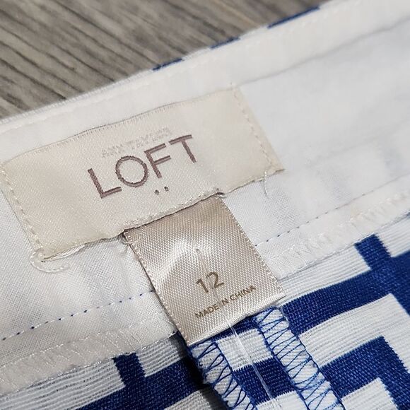 Loft Blue/White Unlined Mini Skirt - Picture 4 of 6